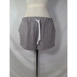 Yidarton Women's Grey Sweat Shorts With Drawing & Elastic, Pockets Size L